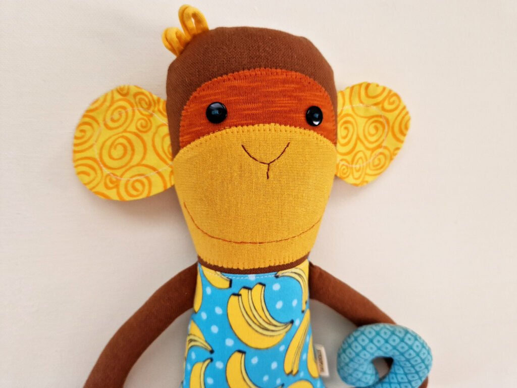 Soft fabric monkey toy for children handmade