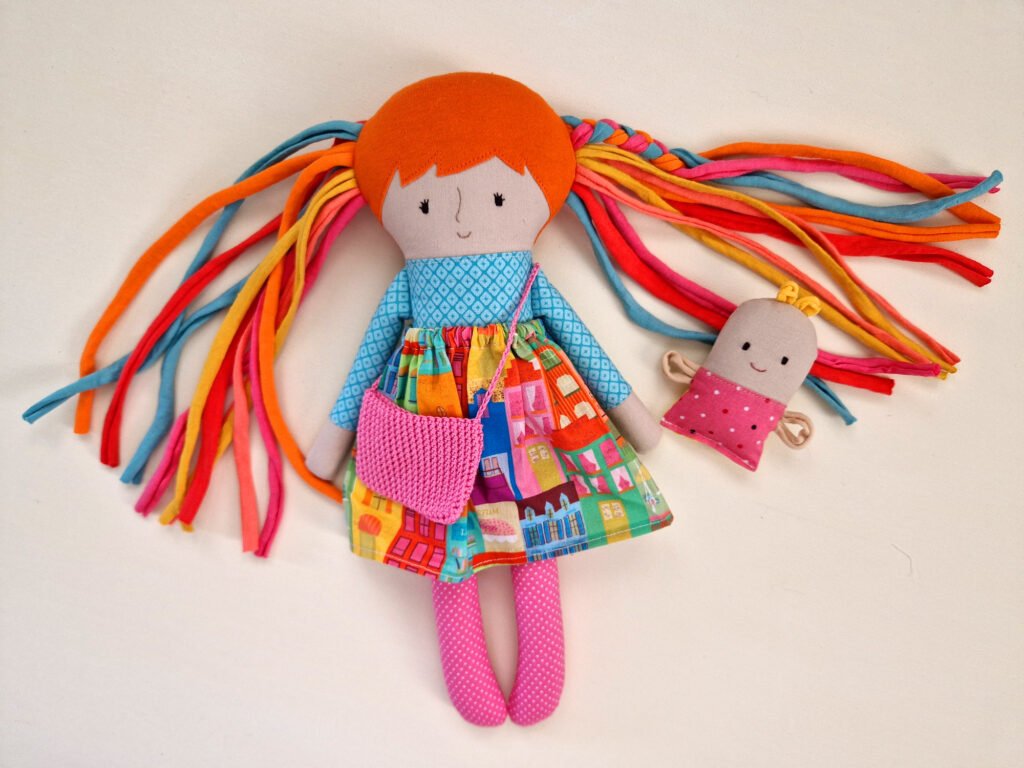 Rag doll with baby