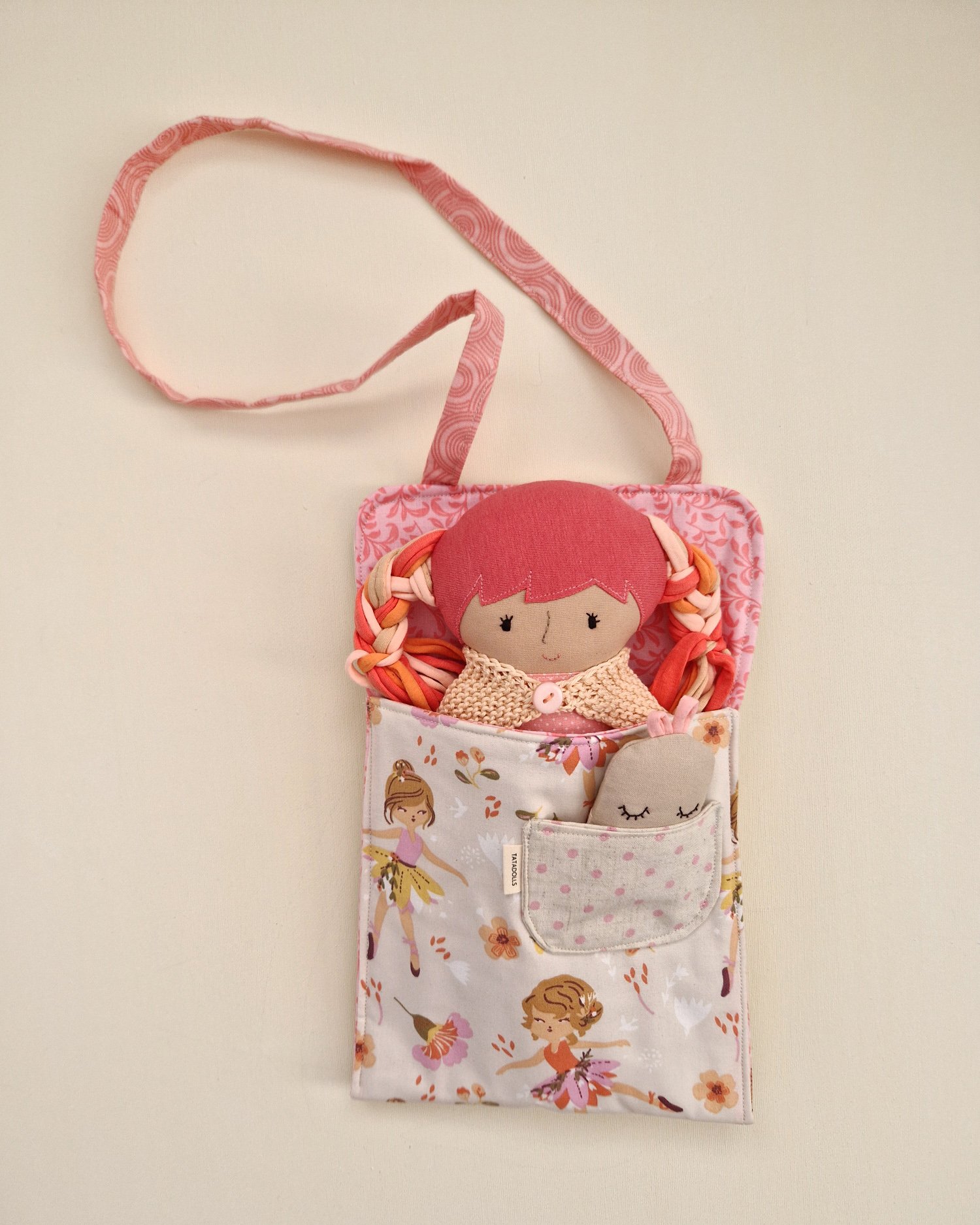 Children's fabric doll set with interchangeable clothes and accessories