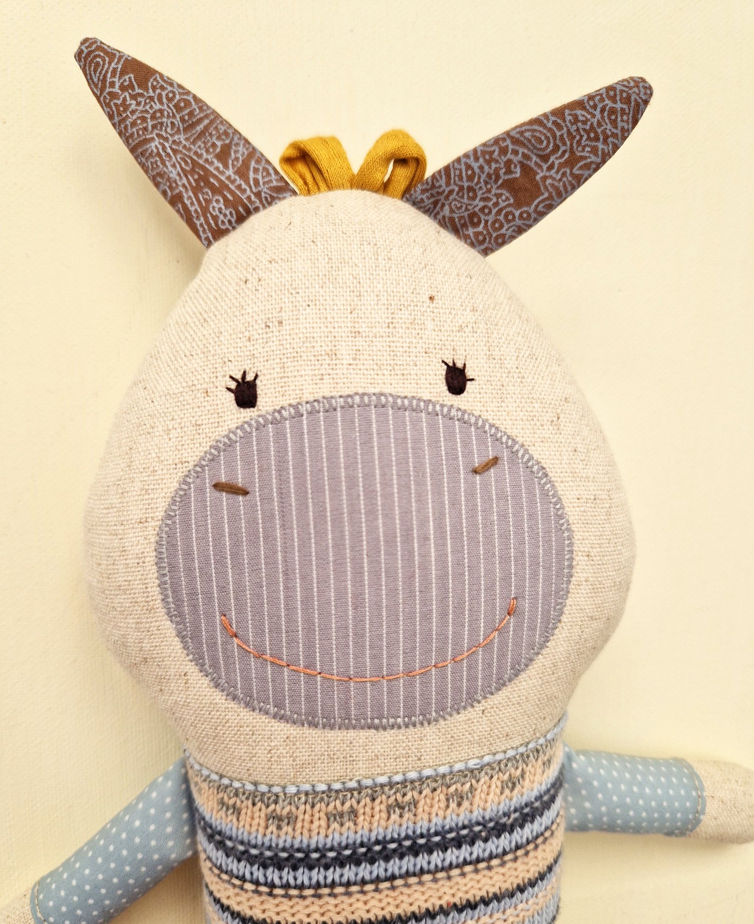 Cute soft fabric donkey toy for children